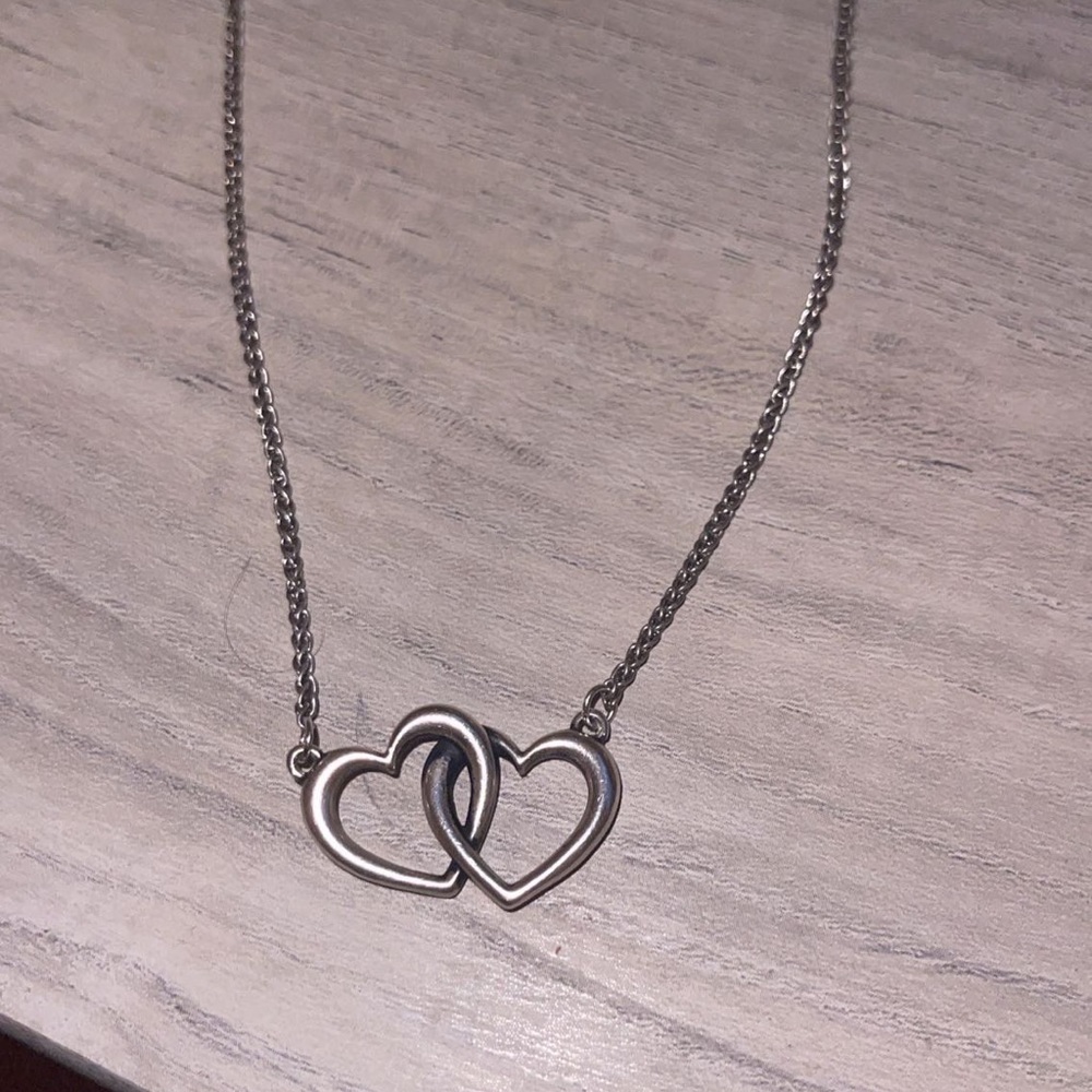 James Avery double heart linked necklace